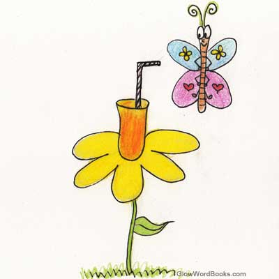 kids riddle butterfly drinking